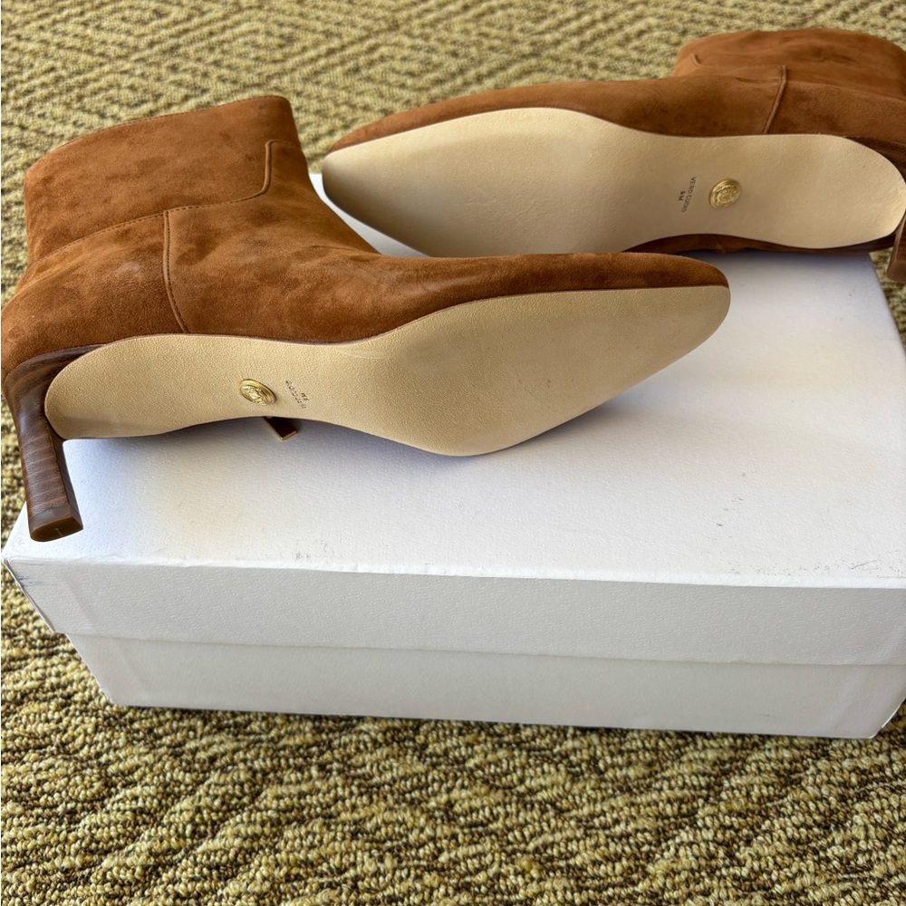 Veronica Beard Kelby Suede Ankle Boots color Hazelwood - Picture 8 of 10